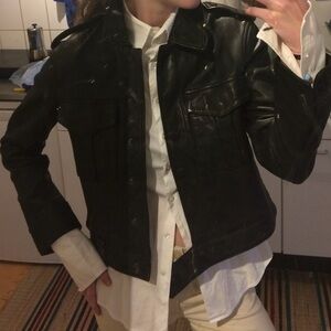 All Saints Soft Classic Black Leather Jacket